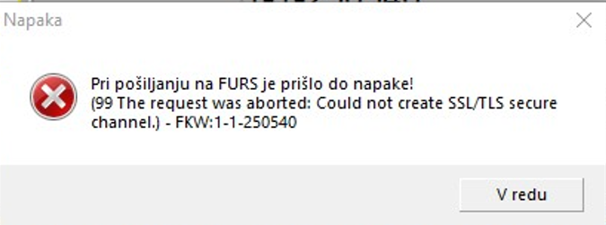 davčne blagajne napaka