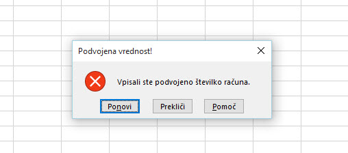 Excel podvojene vrednosti countif