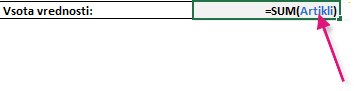 Excel poimenovani obsegi celic