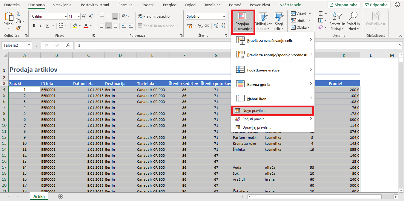 Excel empty cells