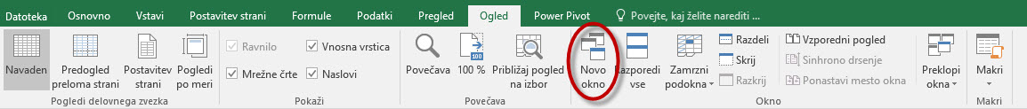 Excel novo okno