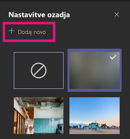 Ozadje teams lastno