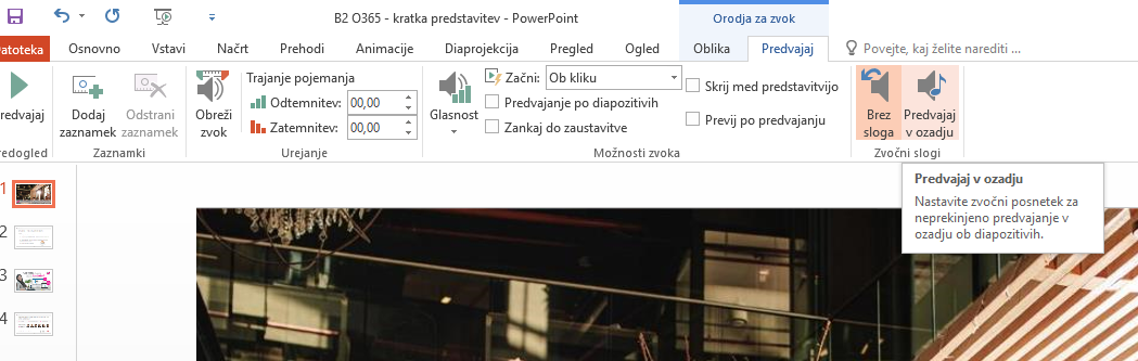 zvok powerpoint predstavitev