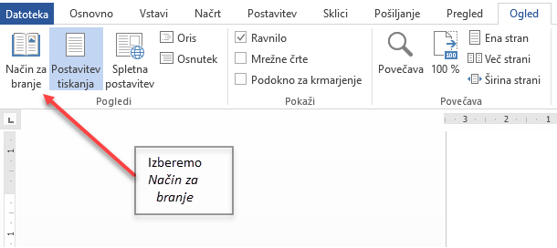 Word način za branje