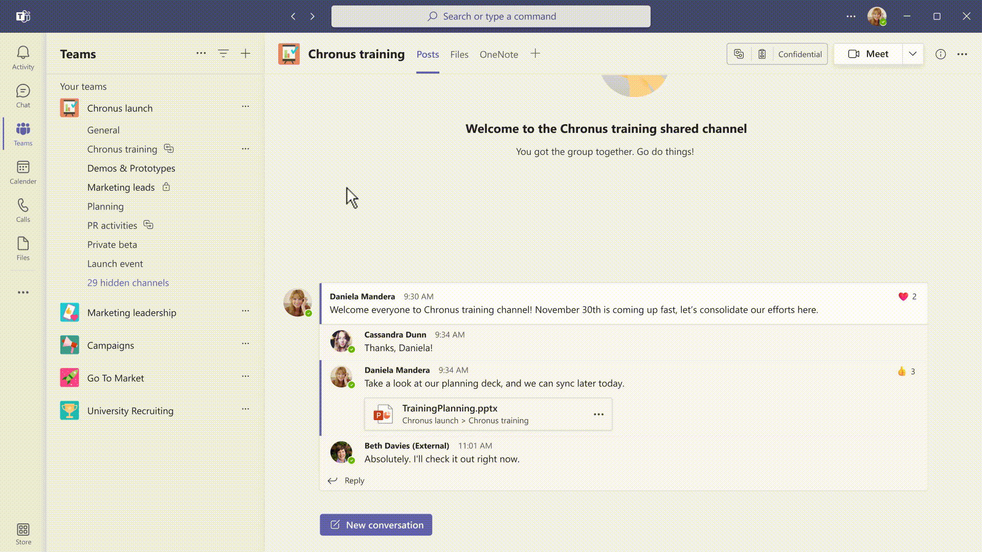SHARED CHANNELS, TEAMS