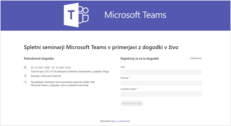 teams spletni seminar
