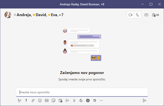 ustvari sporočilo v teamsu iz outlook pogovora
