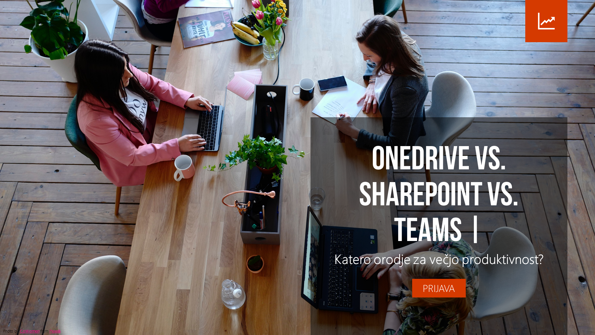 office 365 storitve, 3 osebe za mizo v delovnem okolju, povečana produktivnost