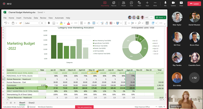 Microsoft Teams - Excel Live