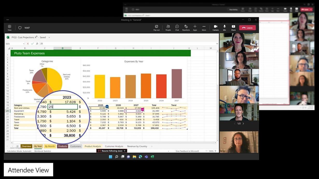Microsoft Teams Excel Live function