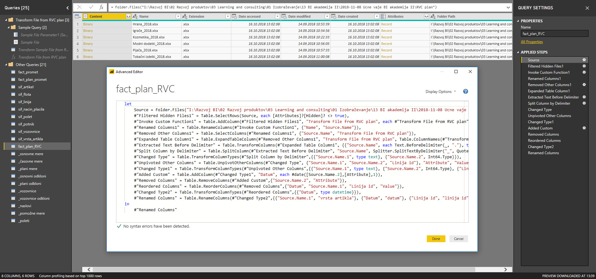 Power BI, DAX, in Power Query