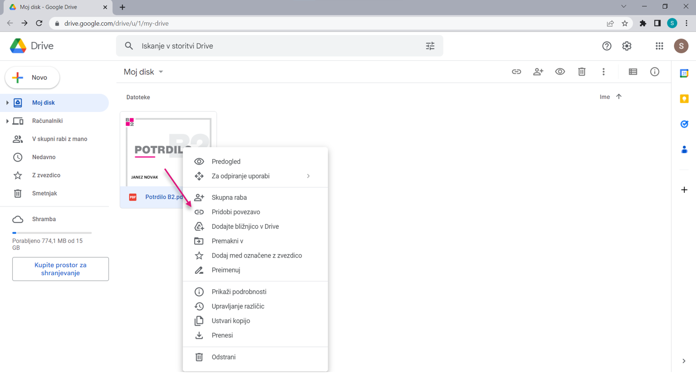 Linkedin vnos potrdila-certifikata
