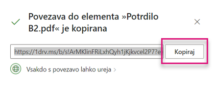 Linkedin Povezava do potrdila
