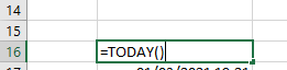 Excel funkcija TODAY