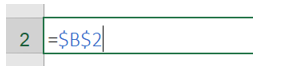 Delni fiksiranje formul Excel