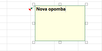 Vstavljanje opomb v Excelu