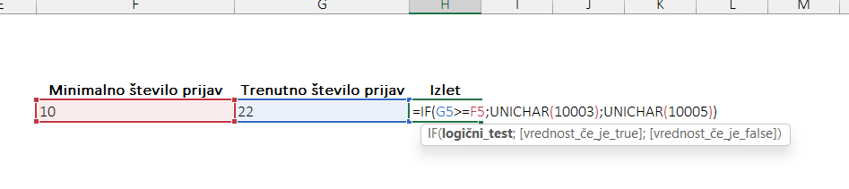 Excel in simboli