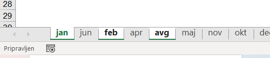 Excel - skupina listov