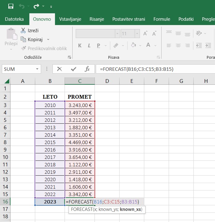 b2_microsoft excel_funkcija forecast
