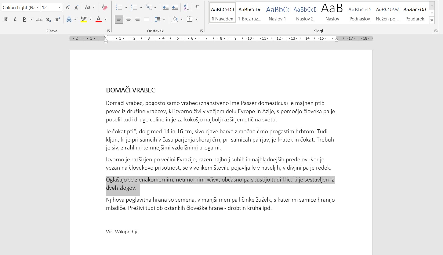 b2_microsoft word_bližnjica za premikanje