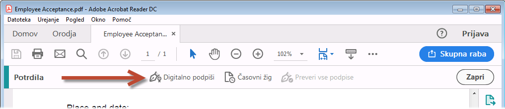 digitalno podpisovanje pdf