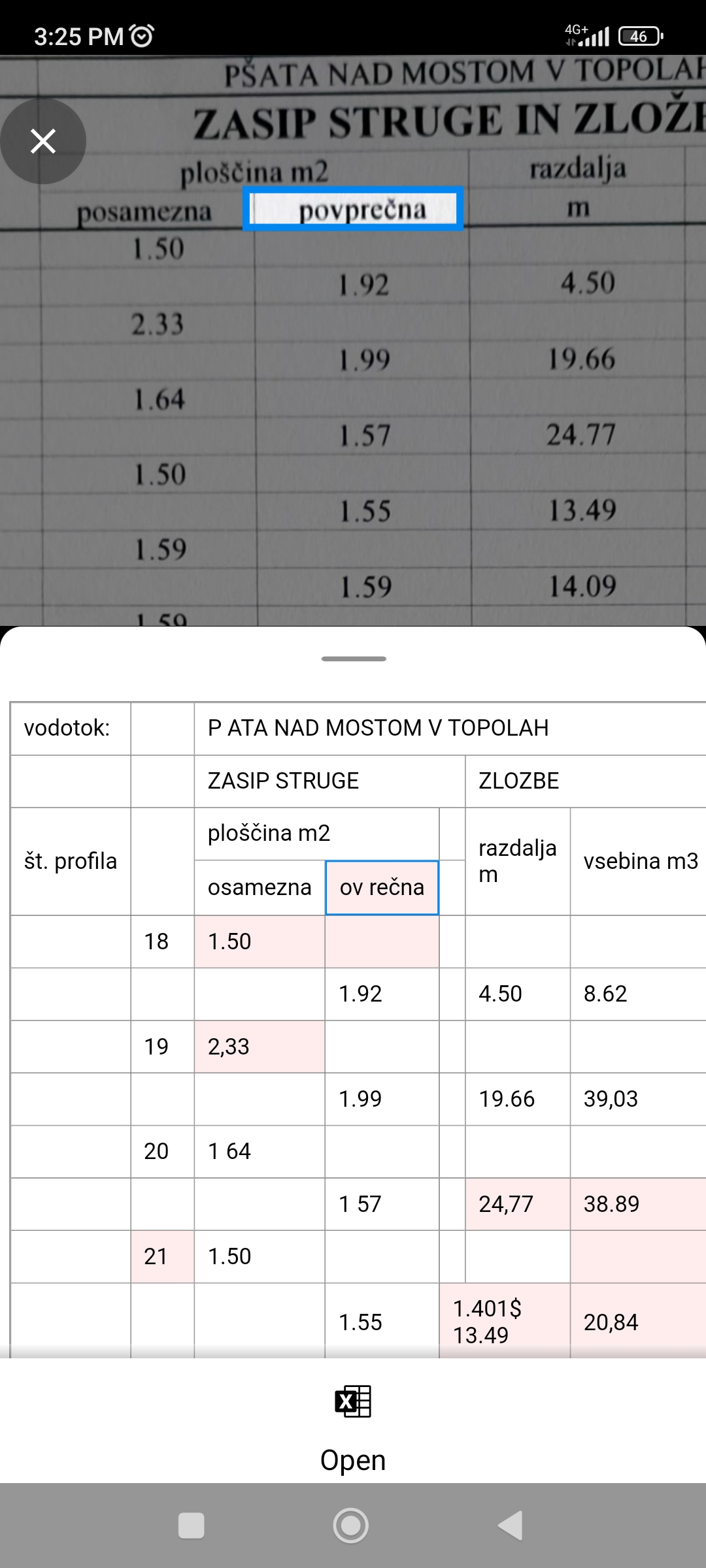 b2_excel_skeniranje podatkov preko mobilne aplikacije
