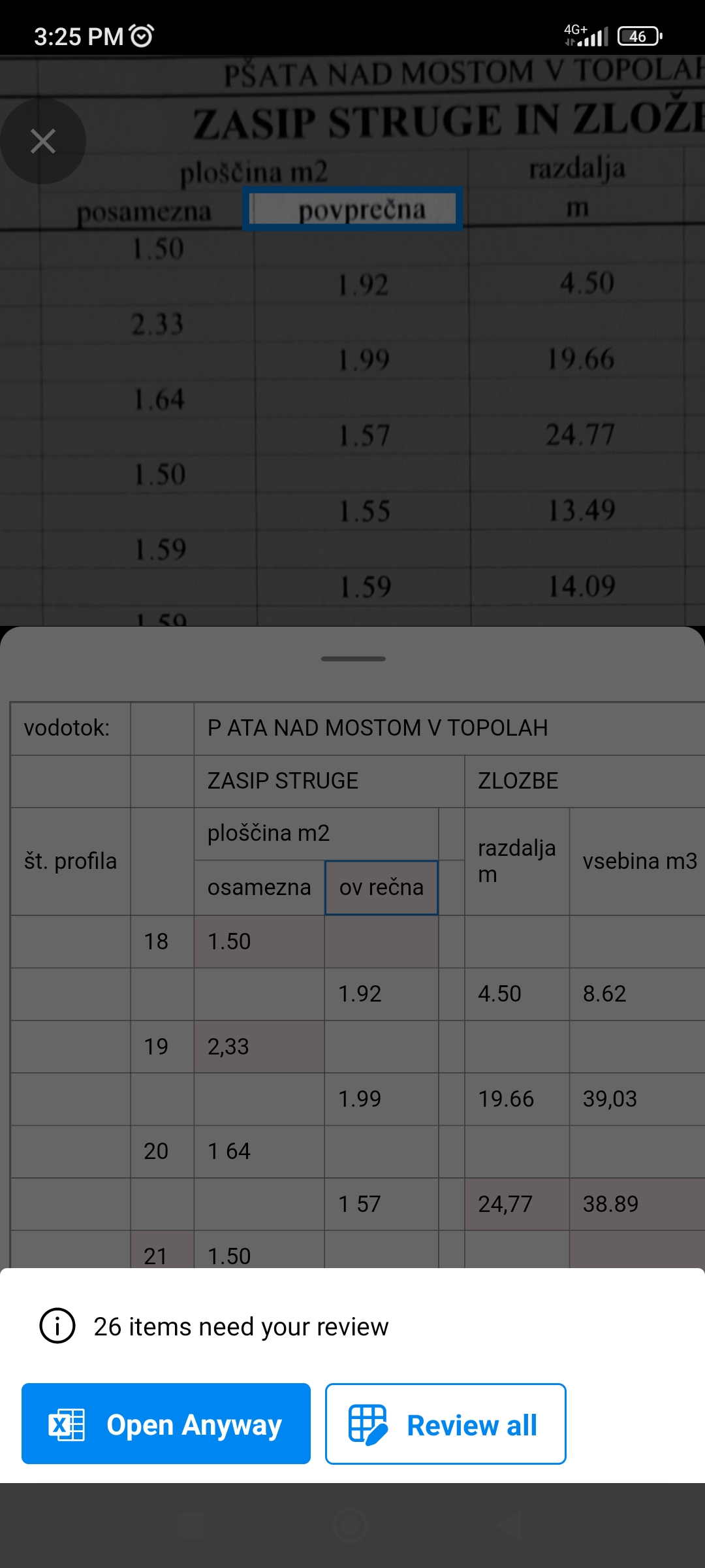 b2_excel_skeniranje podatkov preko mobilne aplikacije